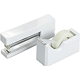 JAM PAPER Office & Desk Sets - 1 Stapler & 1 Tape Dispenser - White - 2/Pack