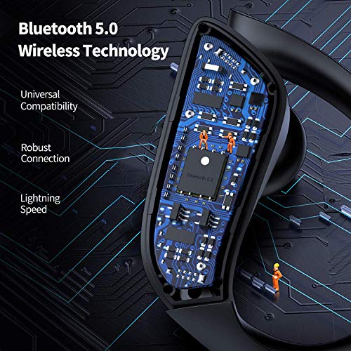 Axloie Wireless Earbuds Sport, Bluetooth 5.0 Headphones True Wireless Deep Bass in-Ear Mini Stereo IPX7 Waterproof 25H Playtime Wireless Earphones with Charging Case for Running Workout Gym Black