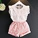 Happy Town Toddler Kids Baby Girls Outfits Clothes T-Shirt Blouse Tops and Floral Shorts Pants Suit 2PCS Set (5T, Pink)
