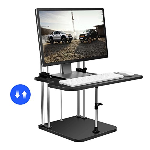 SMONET Height Adjustable Desk-Standing Desk-Converts Any Desk to a
Sit/Stand Up Desktop for Your Laptop or Computer Monitor Easily(Black)