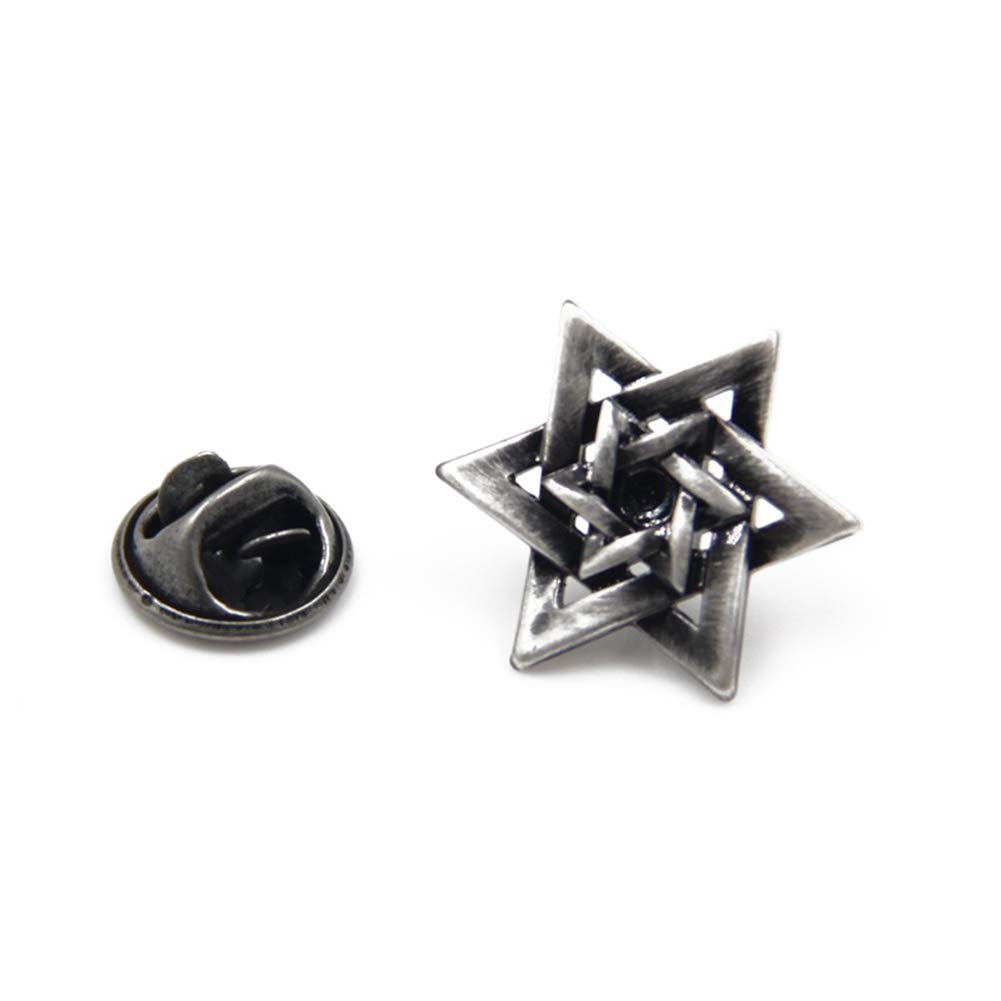 Vcufflinks Six-Star Star of David Brooch Lapel Pin