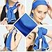 YQXCC Cooling Towel 3 Pcs (47″x12″) Microfiber Towel for Instant Cooling Relief, Cool Cold Towel for Yoga Golf Travel Gym Sports Camping Football & Outdoor Sports (Dark Blue/Dark Gray/Green)thumb 2