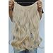 Invisible Wire Hair Extensions Pieces Secret Curly Wavy Hair Extension Synthetic Adjustable Headband for Women Hairpieces (20 Inch (Pack of 1), Beige Blonde)