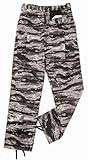 Camouflage Military BDU Pants, Army Cargo Fatigues (Urban Tiger Stripe Camouflage, Size Large)