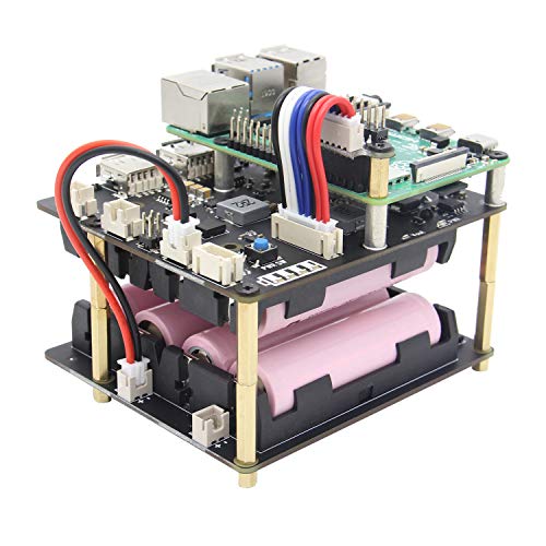 Geekworm Raspberry Pi UPS, Raspberry Pi 4B/3B+/3B 18650 UPS & Power Management Expansion Board X750 Shield with Auto Power-on for Raspberry Pi 4 Model B/3B+/3B (Only X750 Board)