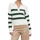Velvet by Graham and Spencer Women's Lucie Cotton Cashmere Sweater, Milk/Forest, XS
