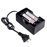 Refun 2PCS 18650 3600mAh 3.7V Protected Rechargeable Lithium Battery with Fast Li-ion Battery Charger for Handheld Flashlight Headlight Headlamp and Torch