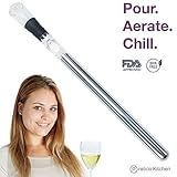 3-in-1 Wine Accessory - Stainless Steel Wine Chiller Stick, Wine Aerator, & Wine Pourer That Enhances Wine Flavor