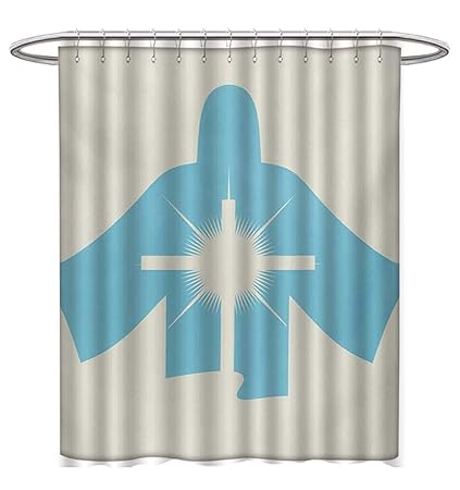 Amazon Com Anniutwo Blue Shower Curtains Sets Bathroom Silhouette