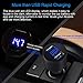 Car Charger, USMEI Quick Charge 3.0 Dual USB Charger Adapter with Voltmeter, Compatible with iPhone 15/14/13, Samsung S24/S23/S22/Note 20/10 and More