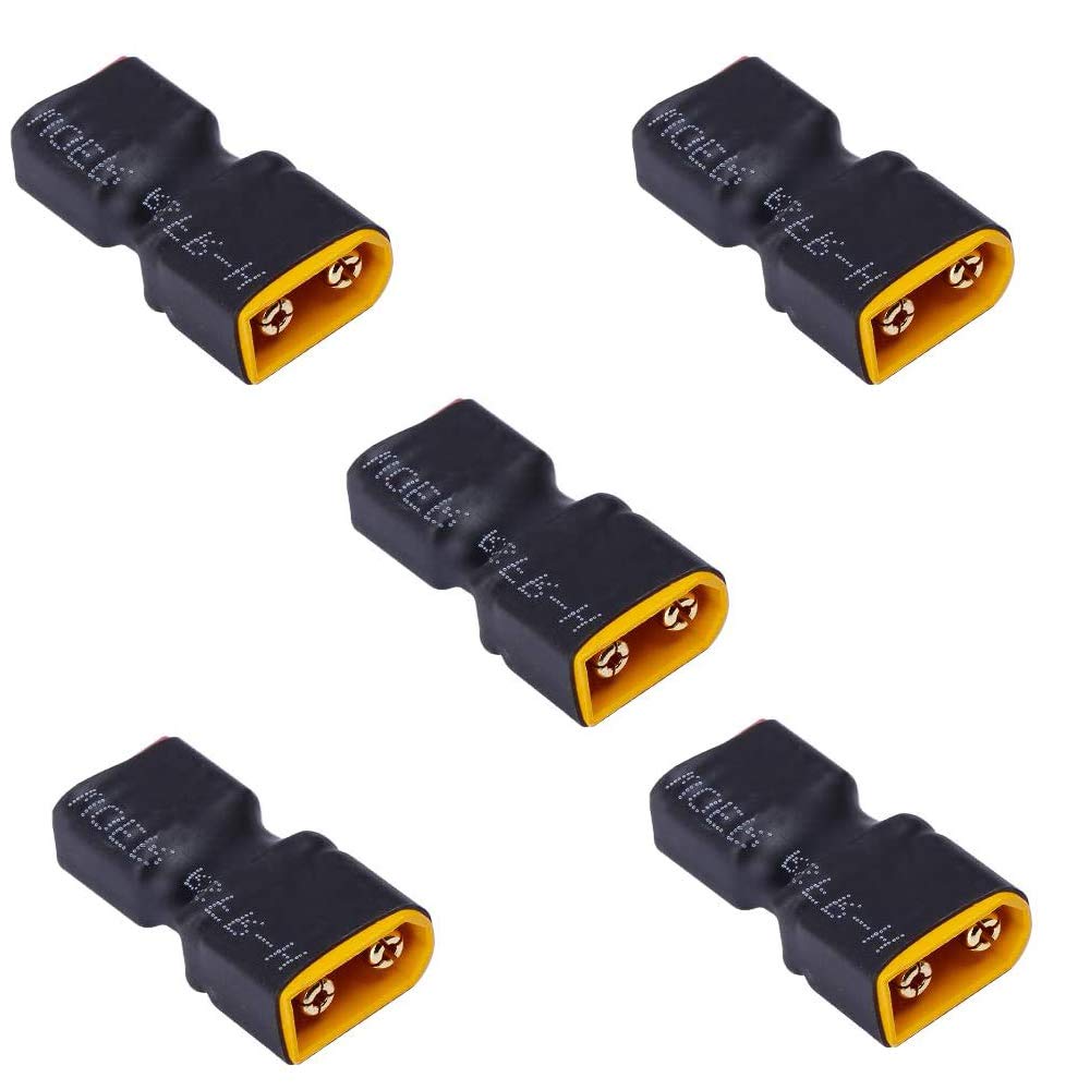 5 pcs XT60 XT-60 Male Female to T-Plug Deans Style Male Female Connector Conversion Adapter (Deans female to XT60 male)