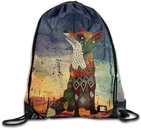 Fox Love Juniper Drawstring Gym Sport Bag, Large Lightweight Gym Sackpack Backpack For Men And Women