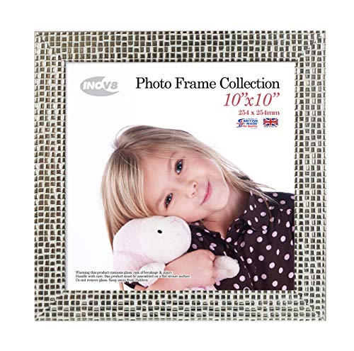 Inov8 Framing Photo Frame, Mosaic Silver Holds Picture 10x10" (25.4cm x 25.4cm)