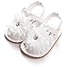 BENHERO Infant Baby Girls Flower Anti-Slip Rubber Sole Prewalker Toddler Sandals (13cm(12-18Months), A-White)
