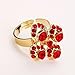 UBBC 18K Gold Plated Red Crystal Embedded Scarf Pattern Jewelry Set