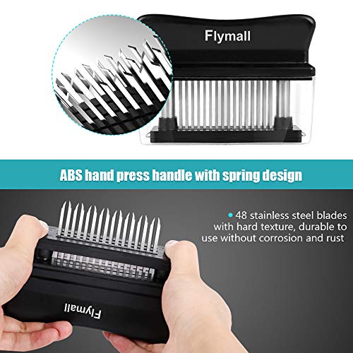 Meat Tenderizer, Kitchen Gadget Meat Tenderizers Tool with 48 Stainless Steel Sharp Needle Blade Tenderizing Beef, Chicken, Pork, BBQ, Marinade & Flavor Maximizer FDA Approved (Black) - Thumbnail 3