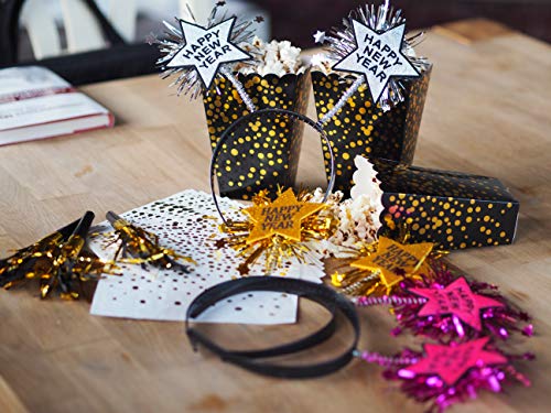 Noise Maker - 50 Pack Black and Gold Noise Maker for NYE Party Celebration - Thumbnail 2