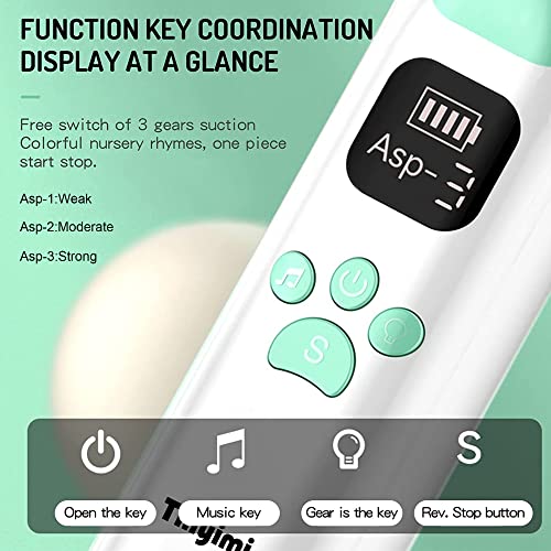 Baby Nasal Aspirator Baby Nose Sucker Baby Nose Cleaner Nasal Aspirator for Baby with Pause & Music & Light Soothing Function Safe Hygienic and Quick Operated Nose Cleaner