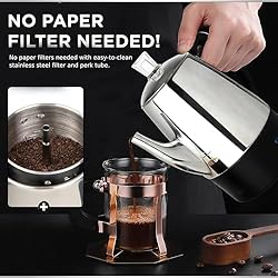 Mixpresso Electric Pot 10 Cup, Stainless Steel