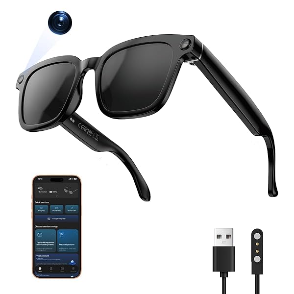 XO SIMPLE IS BEAUTY AI SMART GLASSES,HD 1080P CAMERA GLASSES WITH VIDEO RECORDING & PHOTO TAKING,140+ LANGUAGE REAL-TIME TRANSLATION GLASSES PERFECT FOR TRAVEL, BUSINESS