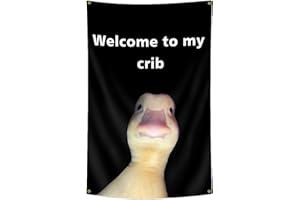Welcome to My Crib Flag, Funny Flags for Room, Flag Tapestry With Brass Grommets for Bedroom Home Decor