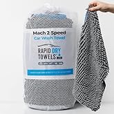Rapid Dry Towels Mach 2 Speed Car Wash Towel | 23.5 x 11.9 in | Chenille Microfiber Car Wash Cloth | 7X Larger Than Wash Mitt | Ultra Absorbent, Scratch-Free, Auto Detailing Towel for Cars SUVs Trucks
