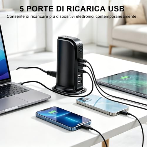 Nisanmoon 5G WiFi Hidden Camera, 5 Ports USB Charger with Hidden Camera, 1080P HD Wi-Fi Mini Hidden Spy Camera with Motion Detection and Remote View