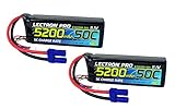 2-Pack of Lectron Pro 11.1V 5200mAh 50C Lipo Battery with EC5 Connector