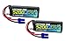 2-Pack of Lectron Pro 11.1V 5200mAh 50C Lipo Battery with EC5 Connector