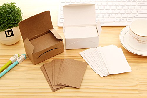 Yexpress 400pcs Retro Blank Kraft Note Paper Business Cards Vocabulary Word Card Message Card DIY Gift Card Blank Paper Tags