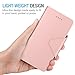 iPhone 7 Case, Maxboost [Folio Style w/ Hand Strap] Premium iPhone Wallet Cover STAND Feature for Apple iPhone 7 2016 [Rose Gold] PU Leather Flip Cover with Card Slot + Side Pocket Magnetic