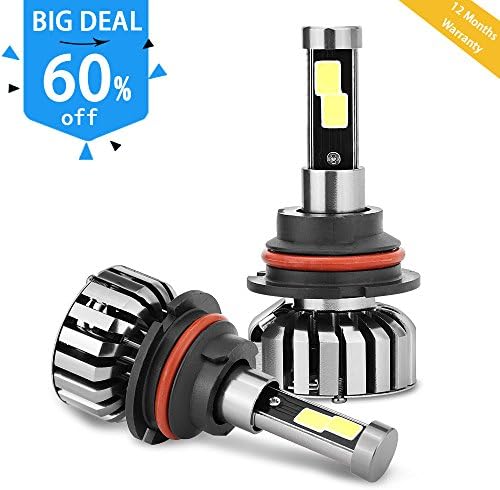 LightingRoad SUPER 50000 HOURS LED Headlight Bulbs Conversion Kit Cob 80w 8000lm 6000K Cool White,1 Yr Warranty. (H4)