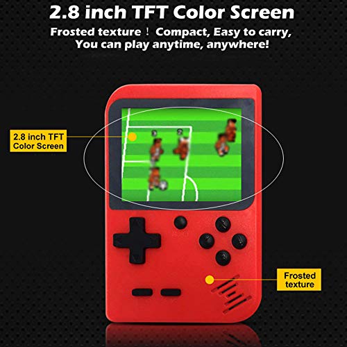 Cywulin Retro Mini Handheld Video Game Console Player Gameboy Built-in 168 Classic Games Travel Portable Gaming System Electronics Machines 2.8 Inch Support TV Play Present for Boy Kids Adult (Red) - Thumbnail 4