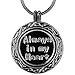 Ado Glo Christmas Memorial Gift, Always in My Heart Vial Urn Locket Pendant Necklace, Tree of Life Cremation Jewelry for Ashes, Keepsake for Husband Dad