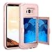 TabPow Galaxy S8+ Plus Case, Hidden Door Slim Wallet Case, Fits 2 Cards and Cash, Reinforced Bumper Protection, Mirror, Front Frame Screen Protection for Samsung Galaxy S8+ Plus(2017) -Rose Pink