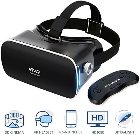 Immersive 3D Video / Game Headset Gifts Choice, Ultra-light VR Virtual Reality Glasses with Remote Controller Fit for 4.6" - 6.0" iPhone & Andrid Smartphones.
