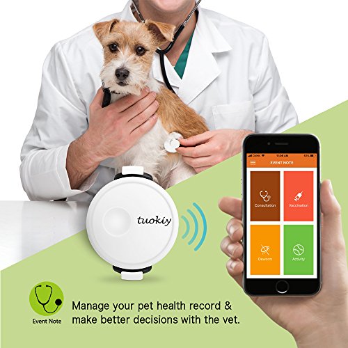 Tuokiy Pet Tracker - Thin and Lightweight Pet Activity Monitor for Dogs & Cats - Mood Detection