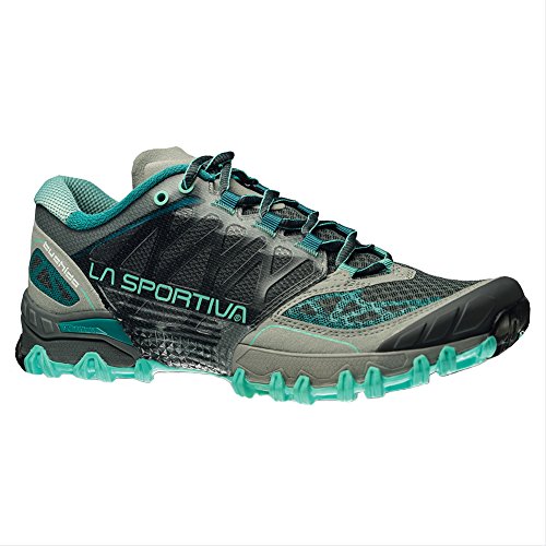 La Sportiva Women's Bushido Trail Running Shoe, Grey/Mint, 40 M EU