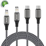 USB C to Lightning Cable Xcords iPhone Charger 3FT 6FT Type C to Lightning Cable Charging and Syncing Cord Compatible with iPhone X/8/8 Plus Connect to MacBook