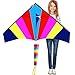 Hengda Kite-rainbow delta kite for Kids and Adults,with Colorful Rainbow Windsock