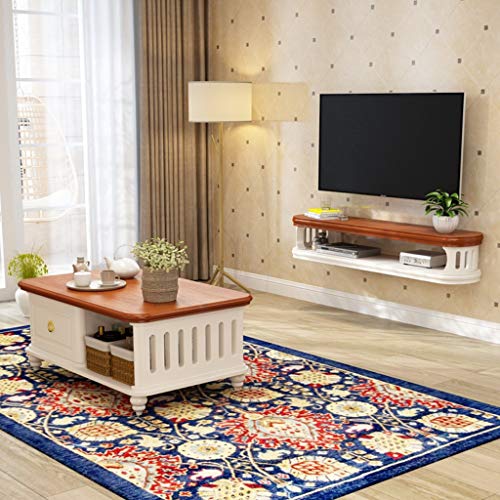 YYHSND TV Stand Wall Shelf Shelf Cabinet Media Entertainment Console Game Shelf Unit Wall Cabinet Home Furniture Floating Wall Mount Shelf (Color : White+Brown, Size : 80cm)