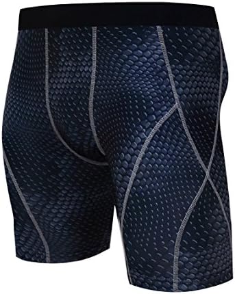 Kudex Men's Sport Performance Compression Base Layer Shorts Tights For Running Fitness (XXXL, Silver)