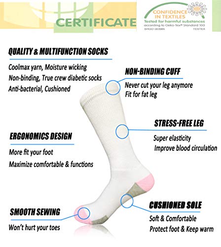 Womens Diabetic Socks Non-Binding Extra Wide Loose Fitting Medical Circulation with Full Cushion Sol - //medicalbooks.filipinodoctors.org