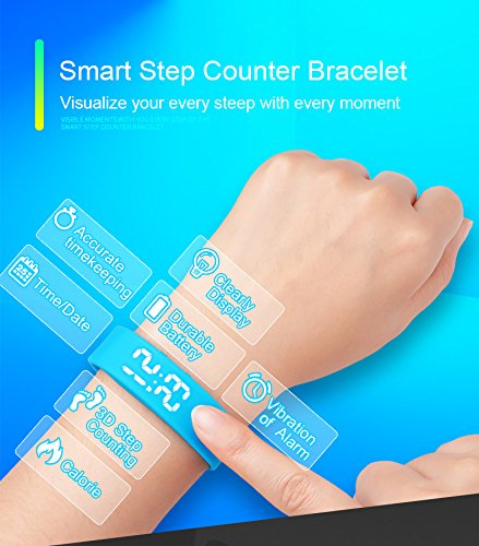 Smart Pedometer Bracelet,Smart Sport Watch, YiMiky Smart Bracelet Fitness Tracker Wristband Watch with Pedometer Calories Monitor, Sleep Monitor Waterproof Bracelet for Kids Women Men-Blue