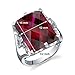 16.00 Carats Created Ruby Ring Sterling Silver Radiant Cut Sizes 5 to 9