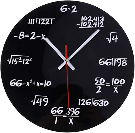 Amazon Co Jp 壁掛け時計 おしゃれ 連続秒針 置き時計 掛け時計 壁掛け時計クリエイティブ数学黒板クイズ教師用ギフト教室ホームオフィス 寝室のリビングルームのオフィスやその他の場所に適しています ホーム キッチン