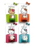 Softlips Hello Kitty Cube Lip Protectant and Sunscreen SPF 15 (4-Pack 0.23 oz ea) Peach Mango, Strawberry, Coconut Cream and Sweet Cupcake, Flavor Bundle)