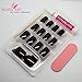 False Nails Bling Art French Fake Burgundy Brown Squoval 24 Acrylic Medium Tips
