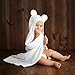Bimboly Extra Soft Baby Bamboo & Cotton Hooded Towel + Bonus Bath Set | Antibacterial and Hypoallergenic | Keeps Baby Dry and Warm | Sized for Infant and Toddler | Baby shower Gift | White