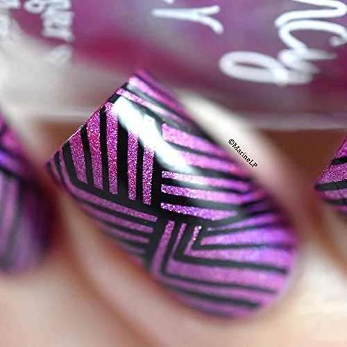 PUEEN Nail Art Stamping Plate - Geo Lover 01 - 125x65mm Unique Nailart Polish Stamping Manicure Image Plates Accessories Kit-BH000556